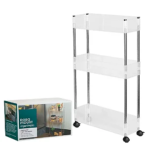 Organizador Triplo com Rodízio Premium - 82cm x 43cm x 14cm