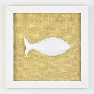 Quadro com Tela Peixe - 25cm x 25cm