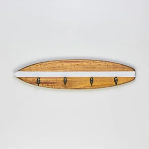 Cabideiro Prancha Marrom e Branco em Madeira - 40cm