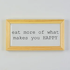 Quadro Azulejo Eat More of What - 29cm x 15cm