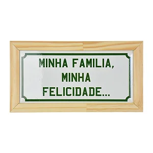 Quadro Cerâmica Minha Familia - 29cm x 15cm