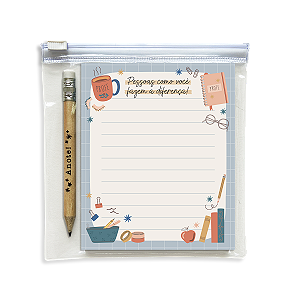 Bloquinho e Mini Lápis | PROFESSOR