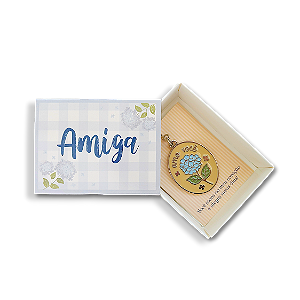 Caixinha Surpresa com Chaveiro | HORTENSIAS - Cartões Gigantes