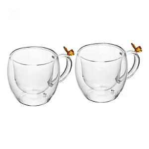 Conjunto 2 Xícaras de Chá Sun Garden Vidro Borossilicato - 180ml