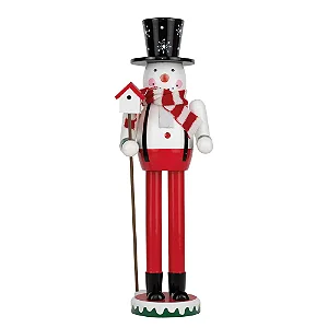 Soldado de Chumbo Boneco de Neve Colorido Natal - 36cm (Quebra Nozes)
