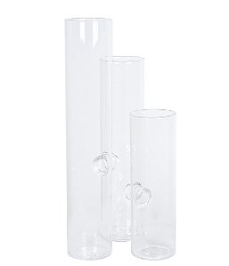 Vaso Triplo de Vidro Transparente 3 Cavidades - 25cm x 25cm x 11cm