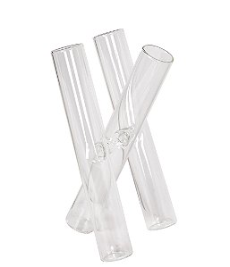 Vaso Inclinado Triplo de Vidro Transparente 3 Cavidades - 20cm x 13cm x 11cm