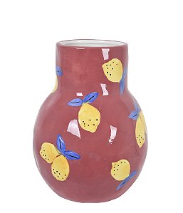 Vaso em Cerâmica Limões Colorido - 20cm x 14cm