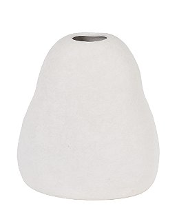 Vaso Orgânico em Cerâmica Branco - 13cm x 11cm x 9cm