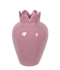 Vaso em Cerâmica Rosa - 16cm x 11cm