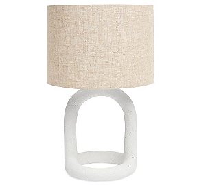 Abajur / Luminaria em Cerâmica e Linho - 40,5cm x 25cm