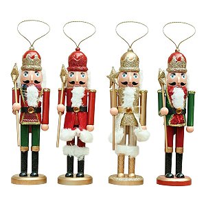 Boneco Quebra Nozes Enfeite Decorativo para Árvore SORTIDO Natal - 1 Unidade 18cm