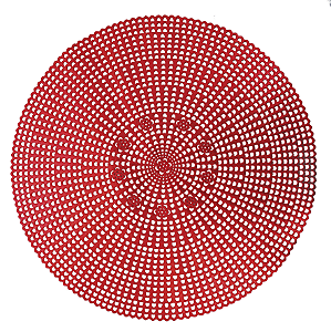 Jogo Americano Redondo Macrame Vermelho Natal - 41cm