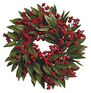 Guirlanda Multi Folhas e Berries Natal - 40cm