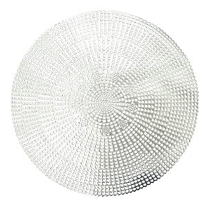 Jogo Americano Redondo Macrame Prata Natal - 41cm