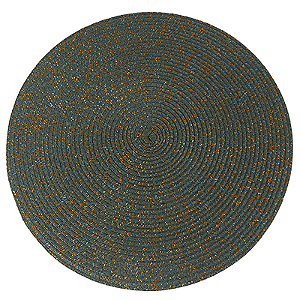 Jogo Americano Redondo Brilhante Verde/Dourado - 38cm