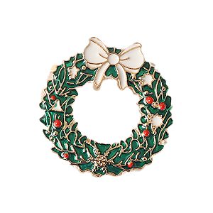 Jogo com 4 Anéis de Guardanapo Guirlanca Natal - 2,8cm x 2,9cm x 4,2cm