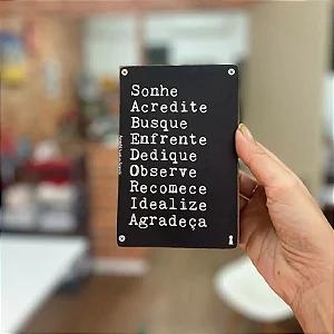 Quadro Box Sonhe Acredite - 15cm x 10cm