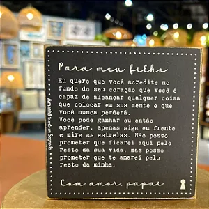Quadr Box Para Meu Filho Papai - 12cm x 12cm