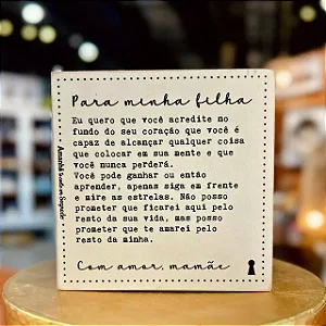 Quadro Box Para Minha Filha Mamãe - 12cm x 12cm