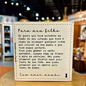 Quadro Box Para Meu Filho Mamãe - 12cm x 12cm