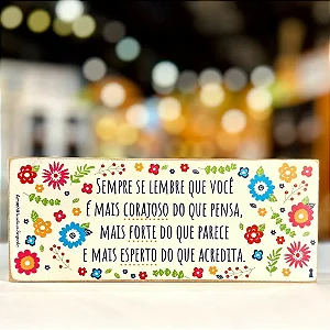 Quadro Box Sempre se Lembre - 8cm x 20cm