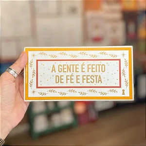 Quadro Box Fé e Festa - 10cm x 20cm
