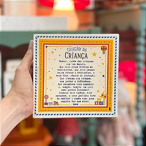 Quadro Box Oração da Criança - 15cm x 15cm