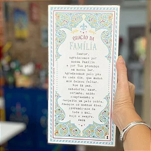Quadro Box Oração Familia - 15cm x 30cm