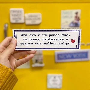 Imã Retangular Avó Melhor Amiga - 5cm x 15,5cm