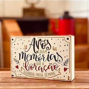 Quadro Box Avós Branco - 10cm x 15cm