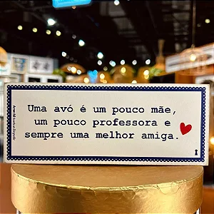 Quadro Box Avó Melhor Amiga - 8cm x 20cm