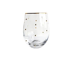 Conjunto com 4 Copos de Vidro Poa Ouro Balls