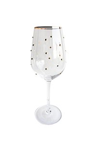 Conjunto com 4 Taças de Vidro Poa Ouro Balls