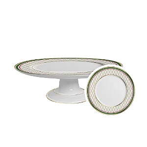 Boleira Soldadinhos Filete Ouro Media Natal - 29cm