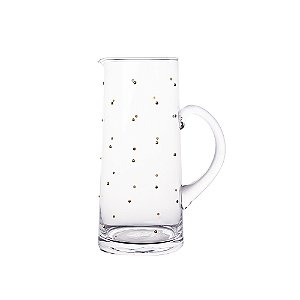 Jarra em Vidro Transparente com Pontos Dourados Balls - 1500ml