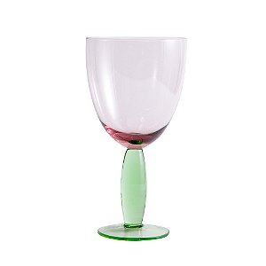Conjunto com 6 Taças em Vidro Rosa e Verde Linha Refúgio - 400ml