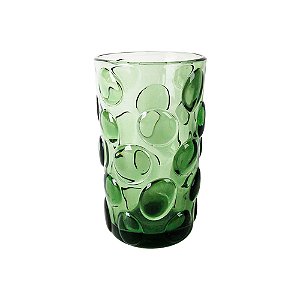 Conjunto com 6 Copos em Vidro com Textura Bolhas Verde - 350ml