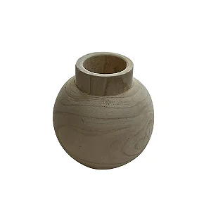 Vaso Decorativo em Madeira Natural - 25cm