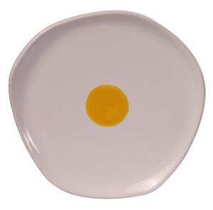 Prato Sobremesa Orgânico Ovo Breakfast em Cerâmica - 23cm x 2,5cm