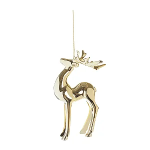 Enfeite Para Pendurar Rena Ouro Natal - 14cm