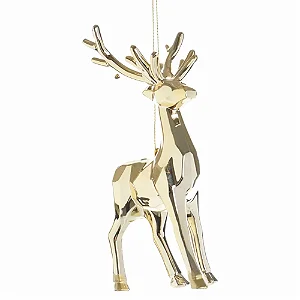Enfeite Para Pendurar Rena Ouro Natal - 15cm