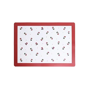 Jogo Americano em Pvc Natal Branco/Vermelho - 45cm x 33cm