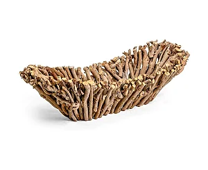 Centro dec Mesa Canoa de Madeira Curta Unha de Gato - 60cm