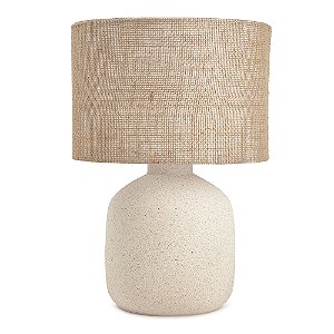Abajur Luminária Decorativa em Cerâmica e Sisal - 48cm