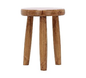 Banco de Madeira Redondo Rústico G - 42cm x 32cm