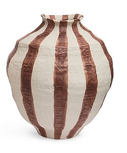 Vaso Rústico em Cerâmica Listras G - 37,5cm x 33cm
