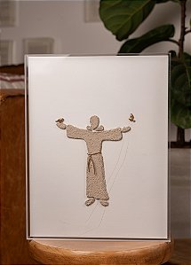 Quadro em Acrilico Escultura São Francisco Personalizado - 50cm x 26cm x 40cm