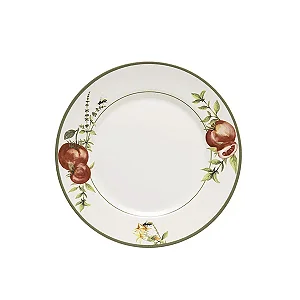 Conjunto com 4 Pratos de Sobremesa Aquarelle em Cerâmica Pomodoro e Basilico - 21cm