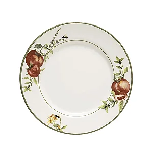 Conjunto com 4 Pratos Raso Aquarelle em Cerâmica Pomodoro e Basilico - 29cm